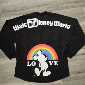 Walt Disney World Spirit Jersey Black Pride Collection Mickey Rainbow Sz M NWT